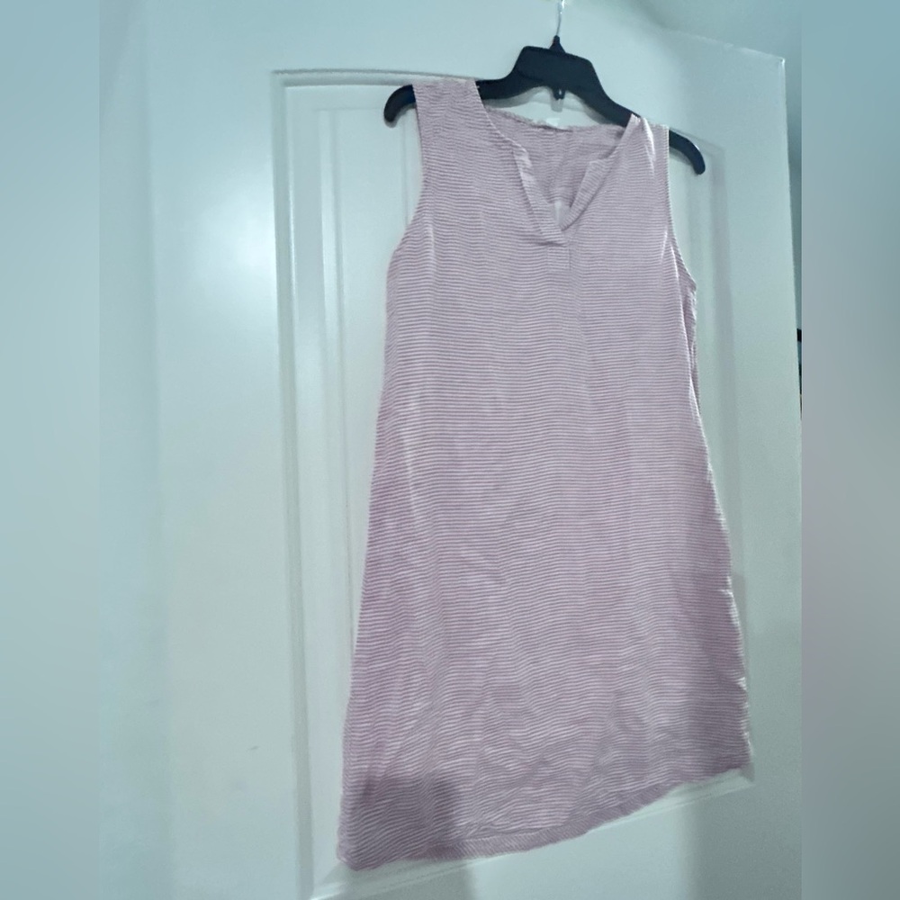 beachlunchlounge Pink & White Striped Tank Dress